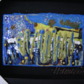 Peinture intitulée "paysage en bleu" par Marcelle Hamelin, Œuvre d'art originale, Huile