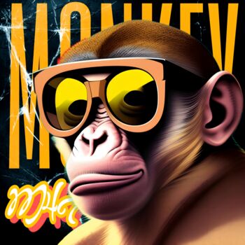 Arte digitale intitolato "monkey M4" da Marcello Quarta, Opera d'arte originale, Collage digitale