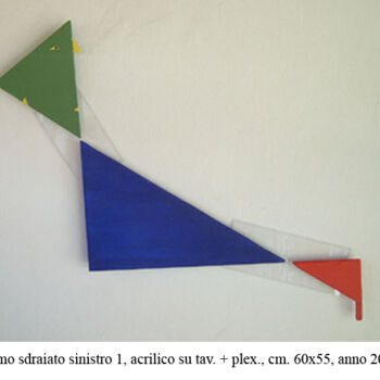 Malerei mit dem Titel "Uomo sdraiato sinis…" von Marcello Aprea, Original-Kunstwerk, Acryl Auf Holzplatte montiert