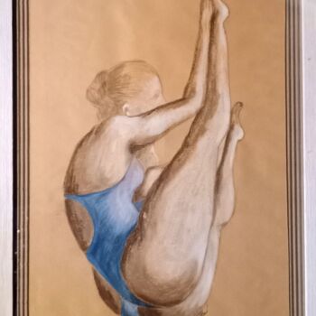 Dessin intitulée "doppia perfezione" par Marcello Monari, Œuvre d'art originale, Craie Monté sur Panneau de bois