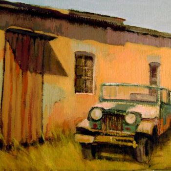 Painting titled "EL JEEP DE IKA" by Marcelo Vascon, Original Artwork, Oil