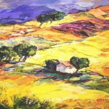 Painting titled "Yellow fields" by Marchell Yameliev, Original Artwork