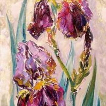 Malarstwo zatytułowany „Irises” autorstwa Marchell Yameliev, Oryginalna praca