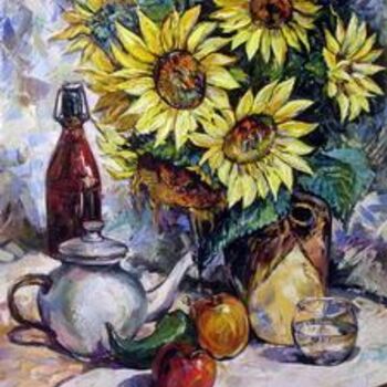 Painting titled "Still-life with Sun…" by Marchell Yameliev, Original Artwork