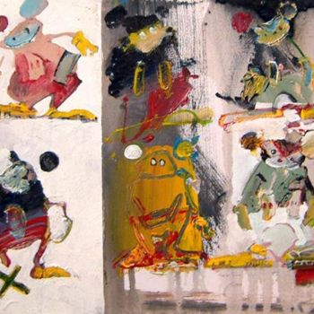Malerei mit dem Titel "Mickeys 2" von Marc Hernandez, Original-Kunstwerk, Öl