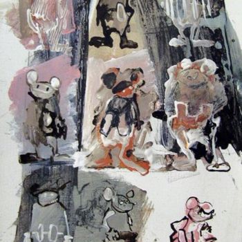 Malerei mit dem Titel "Mickey 14" von Marc Hernandez, Original-Kunstwerk, Öl