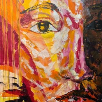 Pittura intitolato "Rainbow face" da Marcia Bunn, Opera d'arte originale, Acrilico