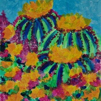 Peinture intitulée "Kaktus" par Marcia Ehbrecht, Œuvre d'art originale, Acrylique