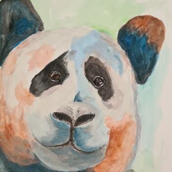 Painting titled "Panda" by Marcia Ehbrecht, Original Artwork, Watercolor
