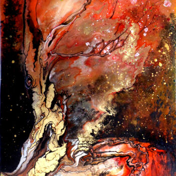 Peinture intitulée "Spring Equinox Mono…" par Marcia G Connell, Œuvre d'art originale, Encre