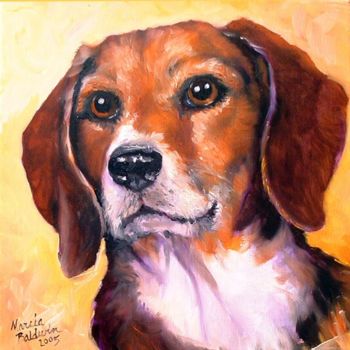 Pintura titulada "Beagle Billy" por Marcia Baldwin, Obra de arte original