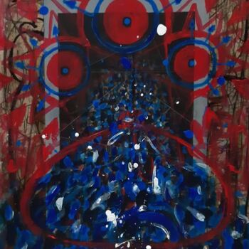 Painting titled "OC43 COVID-19 Attac…" by Marcial, Original Artwork, Acrylic