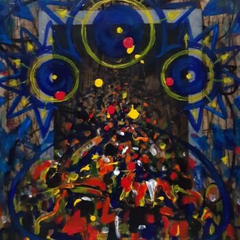 Painting titled "OC43 COVID-19 Attac…" by Marcial, Original Artwork, Acrylic