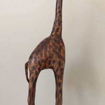雕塑 标题为“Girafa em Madeira” 由Márcio França, 原创艺术品, 木