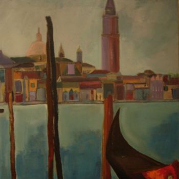 「Gondole à Venise」というタイトルの絵画 Marc Levyによって, オリジナルのアートワーク