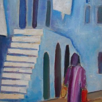 Painting titled "Blanc escalier" by Marc Levy, Original Artwork