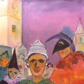 Painting titled "carnaval venise inv…" by Marc Levy, Original Artwork