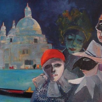 Peinture intitulée "carnaval la nuit" par Marc Levy, Œuvre d'art originale