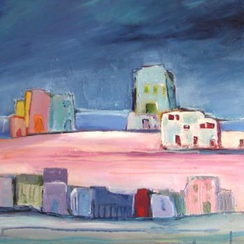 Pintura intitulada "paysage rose" por Marc Levy, Obras de arte originais