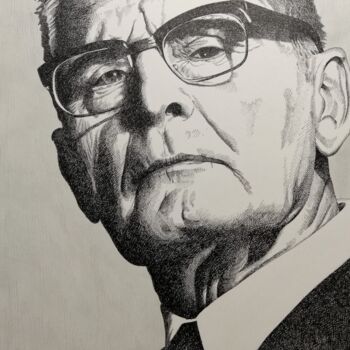 Dibujo titulada "mr. Clark" por Marco Arduini, Obra de arte original, Tinta Montado en Cartulina