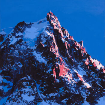 Painting titled "Chamonix-Mont-Blanc" by Marco Barberio, Original Artwork, Acrylic Mounted on Wood Stretcher frame