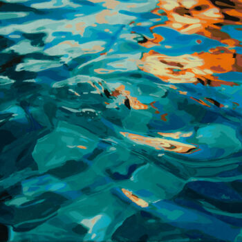 Painting titled "water #1" by Marco Barberio, Original Artwork, Acrylic Mounted on Wood Stretcher frame