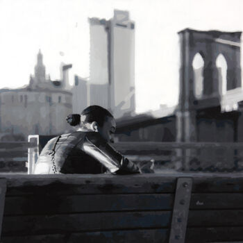 绘画 标题为“Brooklyn Heights” 由Marco Barberio, 原创艺术品, 丙烯 安装在木质担架架上