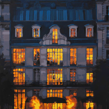 Peinture intitulée "Paris Nights" par Marco Barberio, Œuvre d'art originale, Acrylique Monté sur Châssis en bois