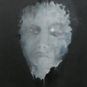 Painting titled "maschera" by Marco Barizza, Original Artwork, Oil