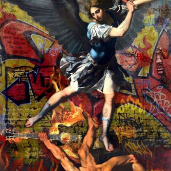 Pittura intitolato "I WAS AN ATHEIST" da Marco Battaglini, Opera d'arte originale, Acrilico