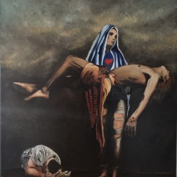 Pittura intitolato "La Pietà" da Marco Bonina, Opera d'arte originale, Olio