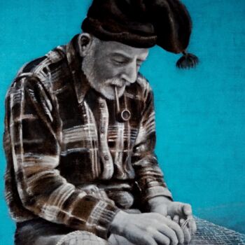 "Old Fisherman" başlıklı Tablo Marco Castiço tarafından, Orijinal sanat, Akrilik
