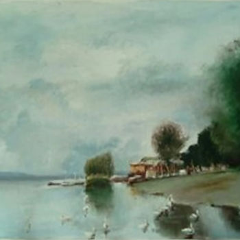 Pintura titulada "lago-della-schirran…" por Marco Cattaneo, Obra de arte original, Otro