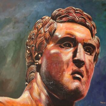 Painting titled "Maximus." by Marco Dalès, Original Artwork, Oil Mounted on Wood Stretcher frame