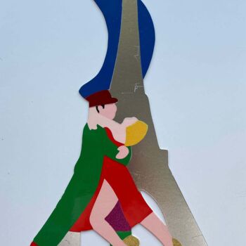 Printmaking titled "Lovers In Paris" by Marco Lodola, Original Artwork, Screenprinting