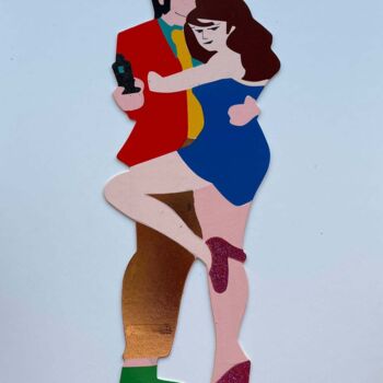 Druckgrafik mit dem Titel "Partners In Crime" von Marco Lodola, Original-Kunstwerk, Siebdruck
