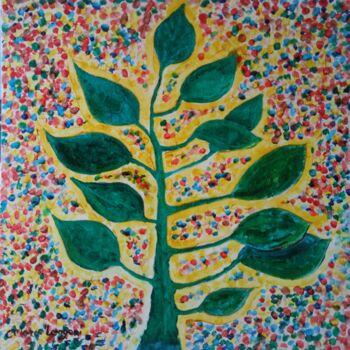 Peinture intitulée "foglie e coriandoli" par Marco Longoni, Œuvre d'art originale, Acrylique