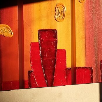 Peinture intitulée "Red Theme" par Marco Mehn Art, Œuvre d'art originale, Acrylique