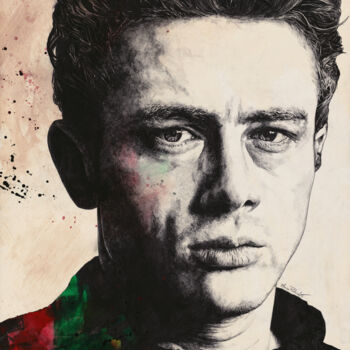 Drawing titled "Giant: James Dean T…" by Marco Paludet, Original Artwork, Graphite