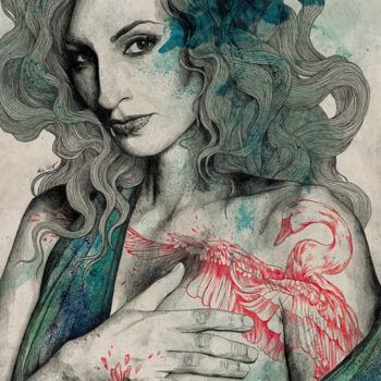 Disegno intitolato "SGNL>05 | nude fema…" da Marco Paludet, Opera d'arte originale, Grafite