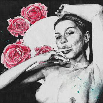 Anhedonia | expressive nude girl with roses