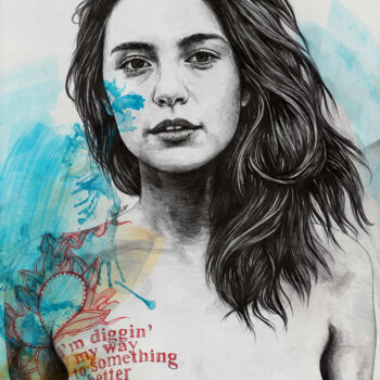 Rysunek zatytułowany „Bleeding Me” autorstwa Marco Paludet, Oryginalna praca, Grafit