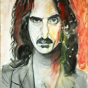 Peinture intitulée "Frank Zappa" par Marco Perini, Œuvre d'art originale, Huile Monté sur Châssis en bois