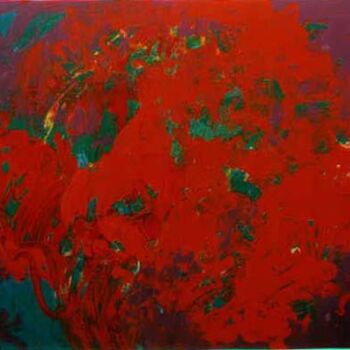 Painting titled "Big red" by Marco Pessa, Original Artwork, Enamel