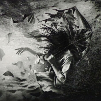 Drawing titled "PRIMAVERA" by Marco Tidu, Original Artwork, Charcoal Mounted on Wood Panel