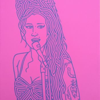 Pintura intitulada "Amy Winehouse" por Marco Ugoni, Obras de arte originais, Acrílico Montado em Armação em madeira