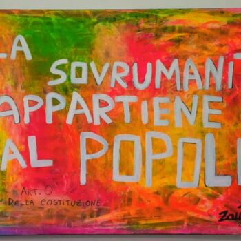 Peinture intitulée "La sovrumanita' app…" par Marco Zautzik, Œuvre d'art originale, Acrylique