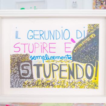 Zeichnungen mit dem Titel "Il gerundio di stup…" von Marco Zautzik, Original-Kunstwerk, Marker