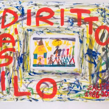제목이 "Diritto d'asilo 2"인 미술작품 Marco Zautzik로, 원작, 아크릴