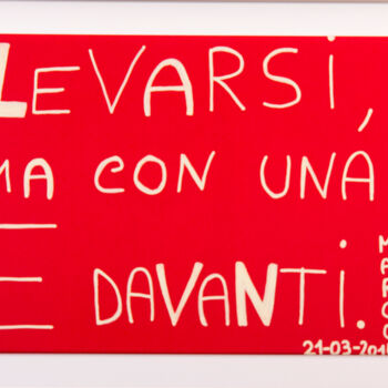 Σχέδιο με τίτλο "Levarsi ma con una…" από Marco Zautzik, Αυθεντικά έργα τέχνης, Μαρκαδόρος